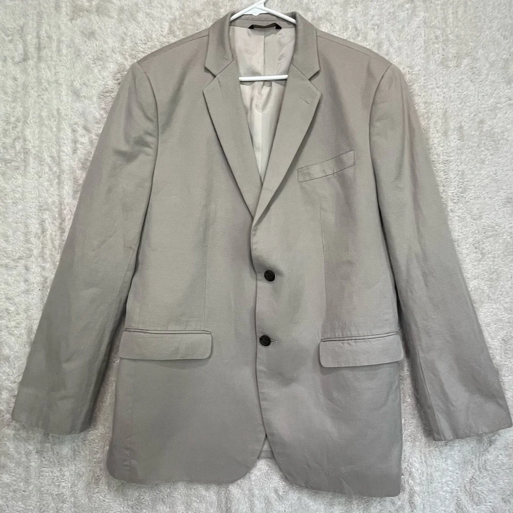 Banana Republican Men's Tan Blazer Sz 44R Tailored Slim Cotton Linen Preppy